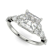 Carissa Princess Cut Pave Shared Prong Claw Set Engagement Ring Setting - Nivetta